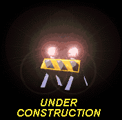 gif of floating traffic barrier with gently flashing lights. text in image says 'under construction'